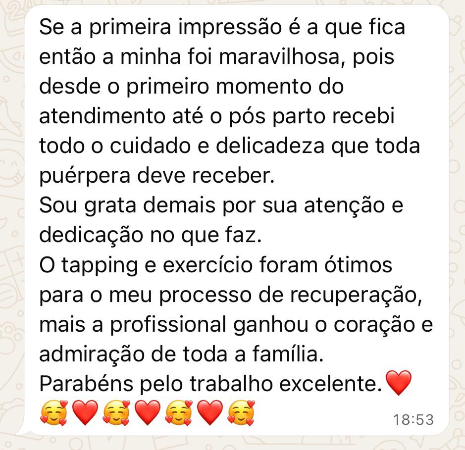 Depoimento de paciente — pós-parto João Pessoa