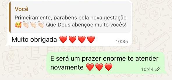 Depoimento de paciente via WhatsApp