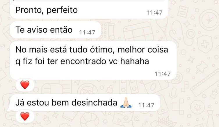 Depoimento de paciente via WhatsApp