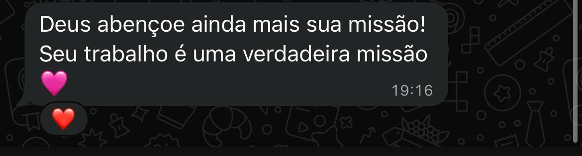 Depoimento de paciente via WhatsApp
